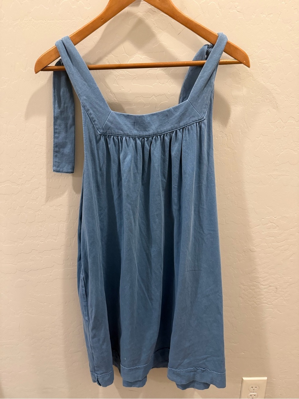 Free People FP Beach Blue Tie-Strap Babydoll Mini Dress Size M - Picture 4 of 4